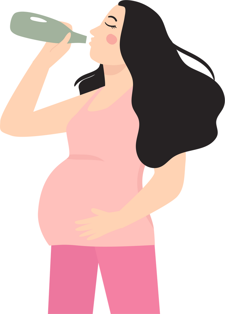 Pregnant Woman Drinking Water